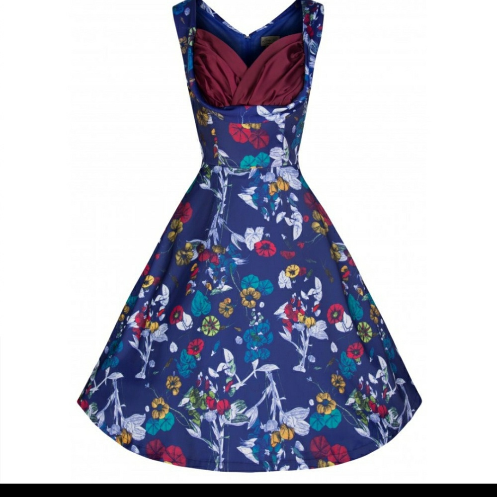 Lindy Bop Navy blue floral dress